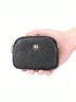 Fashion Genuine Leather Women Coin Purse Double Zipper Small Purse Wallet Rose Flower Decoration