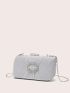 Mini Box Bag Glitter & Rhinestone Decor Chain Strap