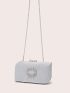 Mini Box Bag Glitter & Rhinestone Decor Chain Strap