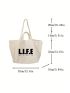 Small Shopper Bag Letter Print For Daily Outing