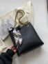 Medium Square Bag Chain Strap Twilly Scarf Decor