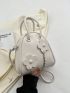 Mini Novelty Bag Flower & Chain Decor Double Handle For Daily