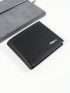 Black Small Wallet Letter Detail Fold Over