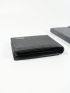 Black Small Wallet Letter Detail Fold Over