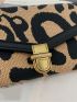 Leopard Print Small Wallet Push Lock Design