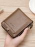 Letter Embossed Small Wallet Zipper Around