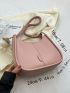 Small Hobo Bag Stitch Detail Metal Decor For Daily