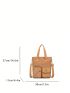 Small Shoulder Tote Bag Pocket Front Double Handle For Daily