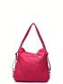Medium Hobo Bag Pocket Front Adjustable Strap For Daily