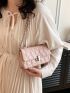 Mini Square Bag Quilted Baby Pink Chain Strap For Daily