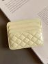 Slim Classic Card Holder Baby Pink Genuine Leather Quilted For Daily