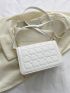 Small Square Bag Heart Pattern Metal Decor Flap Adjustable Strap
