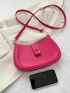Medium Hobo Bag Pink Fashionable Adjustable Strap For Daily