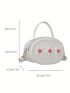 Mini Circle Bag Flower Pattern Top Handle For Daily