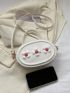 Mini Circle Bag Flower Pattern Top Handle For Daily