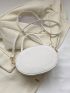 Mini Circle Bag Flower Pattern Top Handle For Daily