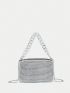 Mini Rhinestone Decor Square Bag