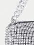 Mini Rhinestone Decor Square Bag