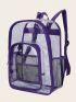 Transparent Casual Daypack Fashionable Contrast Binding Waterproof Clear Purse