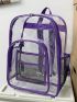 Transparent Casual Daypack Fashionable Contrast Binding Waterproof Clear Purse