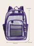 Transparent Casual Daypack Fashionable Contrast Binding Waterproof Clear Purse