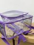 Transparent Casual Daypack Fashionable Contrast Binding Waterproof Clear Purse