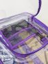 Transparent Casual Daypack Fashionable Contrast Binding Waterproof Clear Purse