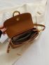 Small Saddle Bag Fashionable Studded Decor Flap PU