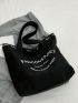 Large Shopper Bag Casual Letter Graphic