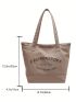 Large Shopper Bag Casual Letter Graphic