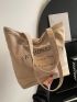 Large Shopper Bag Casual Letter Graphic