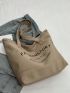 Large Shopper Bag Casual Letter Graphic