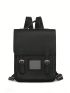 Medium Flap Backpack Buckle Decor Adjustable Strap For Daily