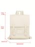 Medium Flap Backpack Buckle Decor Adjustable Strap For Daily