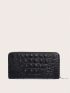 New Style Long Wallet Crocodile Embossed Zipper Around