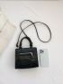 Minimalist Square Bag Mini Double Handle Black