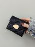 2023 Mini Portable Women's Short Style Quilted Purse Multi-Layer Card Bag Coin Purse