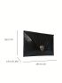 PU Envelope Bag Crocodile Embossed Black Metal Decor