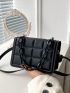 Geometric Embossed Chain Decor Square Bag