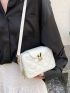 Rabbit Quilted Square Bag Mini Zipper