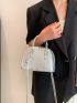 Small Dome Bag Snakeskin Embossed Metallic Funky
