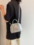 Small Dome Bag Snakeskin Embossed Metallic Funky