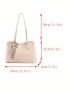 Small Shoulder Tote Bag Letter Tape Decor With Inner Pouch