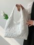 Small Shopper Bag Ruched Detail White