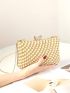 Mini Box Bag Pearl & Rhinestone Decor Glamorous