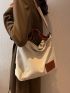 Simple Canvas Shoulder Bag, Medium All-Match Satchel Bag, Trendy Crossbody Bag