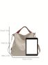 Simple Canvas Shoulder Bag, Medium All-Match Satchel Bag, Trendy Crossbody Bag