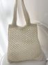 Minimalist Crochet Bag Double Handle Vacation Beach Bag