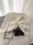 Minimalist Crochet Bag Double Handle Vacation Beach Bag