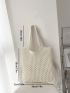 Minimalist Crochet Bag Double Handle Vacation Beach Bag